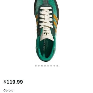 NWT! adidas Women's Samba OG Shoes Velvet green with gold stripe! Brand New Box